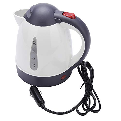 Auto Wasserkocher Reise 1000 ml, 12V Reise Auto Zigarettenanzünder Wasserkocher Elektro Becher Wasserkocher mit Wasserstandsanzeige, Abschaltautomatik, Trockenschutz von GOTOTOP