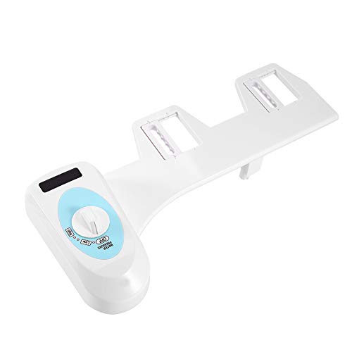 Bidet mit Warmwasser WC-Sitz, einstellbar Kaltwasser Spray, nicht elektrisch Bidet Dusche Toilette Bidet Toilettensitzaufsatz mit Einstellbarer Druckschalter und Winkel, Weiß von GOTOTOP