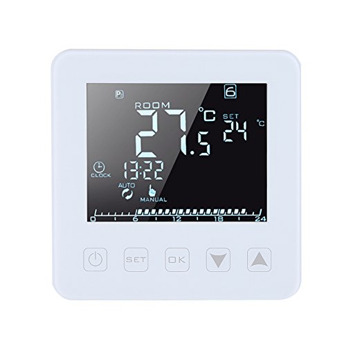 GOTOTOP 16 A programmierbarer digitaler Thermostat, großes LCD-Display, Fernbedienung, Thermostat, elektrische Heizung, Raumtemperaturregler, Hintergrundbeleuchtung, Weiß GOTOTOP 16 A programmierbarer digitaler Thermostat, großes LCD-Display, Fernbedienung, Thermostat, elektrische Heizung, Raumtemperaturregler, Hintergrundbeleuchtung, Weiß von GOTOTOP