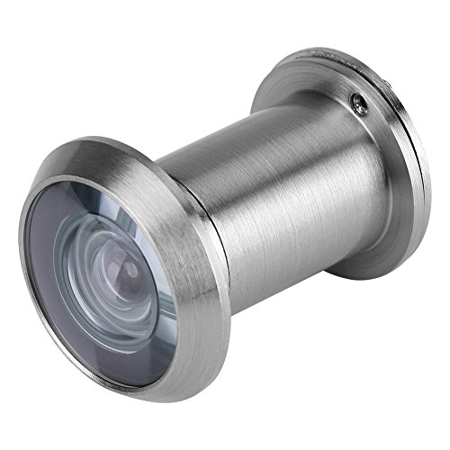 GOTOTOP 22mm 220 ° HD Door Viewer Guckloch Weitwinkel mit starker Schutzabdeckung Kupfer Optisches Glas Anti-Diebstahl-Türzubehör(Gebürstetes Silber) von GOTOTOP