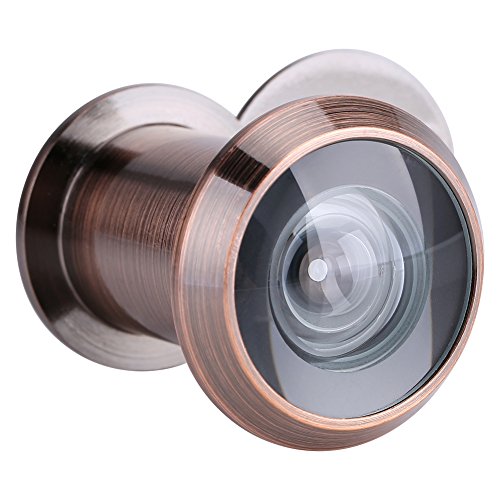 GOTOTOP 22mm 220 ° HD Door Viewer Guckloch Weitwinkel mit starker Schutzabdeckung Kupfer Optisches Glas Anti-Diebstahl-Türzubehör(Rote Bronze) von GOTOTOP