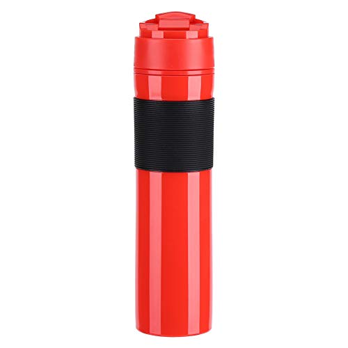 GOTOTOP 350 ml tragbare Tee- und Kaffeemaschinenflasche Kaffeepresseflasche Travel French Press Kaffeemaschine für Pendlercamping im Freien und im Büro(rot) von GOTOTOP