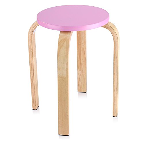 GOTOTOP 4 Farbe Hocker Sitzhocker Holzhocker Stapelhocker Küchenhocker Wohnzimmer Möbel Dekoration für Ihrer Küche, Ihrem Speise- oder Home-Pub-Bereich benötigen,45,5 * 30cm (pink) von GOTOTOP