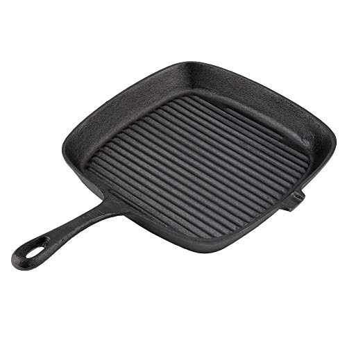 GOTOTOP Bratpfanne aus Gusseisen 24 cm Durchmesser, Pfanne für eine gesunde Küche Cast Iron Pan mit Griff für Grill und Crepes von GOTOTOP