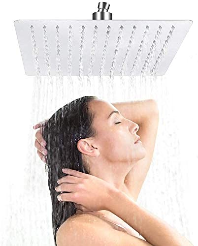 GOTOTOP Duschkopf Regendusche, Regenbrause Brausekopf 16 Zoll Kopfbrause Duschbrause Regendusche Duschkopf Brausekopf aus 304 Edelstahl Chrom 40x40 cm von GOTOTOP