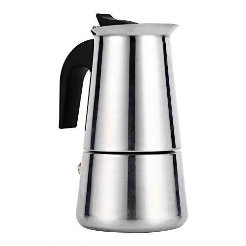 Espresso Kocher 100ml italienischer Espressokocher Induktion mit Filter aus Edelstahl für Zuhause Büro (100 ml) von GOTOTOP