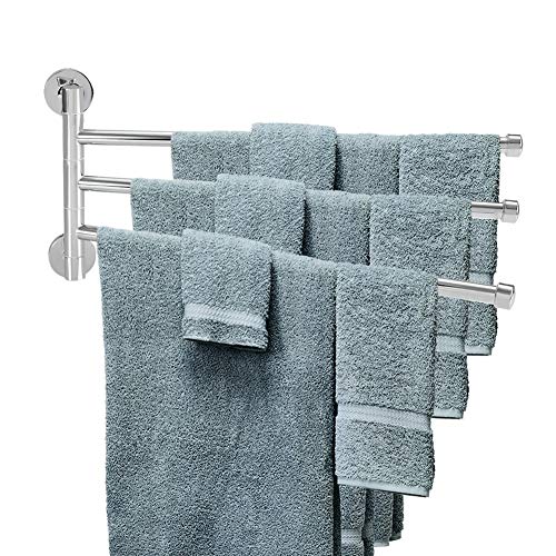 GOTOTOP Handtuchhalter, Handtuchhalter aus Edelstahl Badezimmerregal mit 2 Handtuchhalter Wandhandtuchhalter für Badezimmer Hotelküche(3 Arms) von GOTOTOP