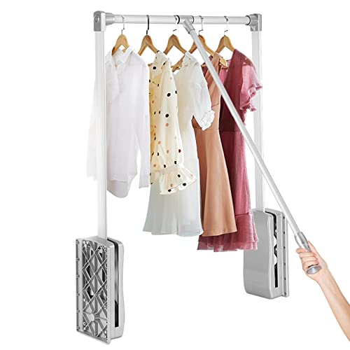 GOTOTOP Kleiderbügel nach oben und unten, abnehmbare Wandbügel, Kleiderbügel, verstellbare Breite 830-1150 mm, Tragfähigkeit: 10 kg, Aluminium (830-1150 mm) von GOTOTOP