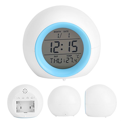 GOTOTOP LED 7 Farben Wecker für Kinder ändern Multifunktionales Wecklicht Digitalanzeige Thermometer Timer Mit Schlummerfunktion Schlafzimmer Tisch Schreibtisch Dekor von GOTOTOP