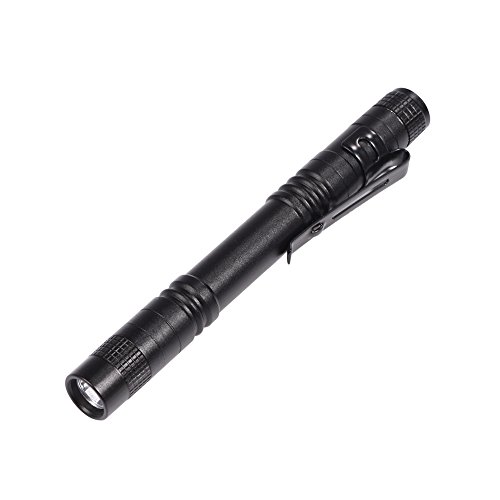 GOTOTOP LED-Taschenlampe mit Clip Mini Tragbare Aluminiumlegierung Schwarz Pressetyp Batteriebetriebene Stifttasche High Bright Light Taschenlampe GOTOTOP LED-Taschenlampe mit Clip Mini Tragbare Aluminiumlegierung Schwarz Pressetyp Batteriebetriebene Stifttasche High Bright Light Taschenlampe von GOTOTOP