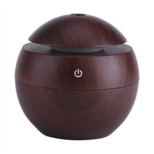 GOTOTOP Luftbefeuchter mit ätherischen Ölen LED Touch Ultraschallbefeuchter mit USB-Kabel Home Bedroom Oil Diffusor Luftreiniger (3,82 × 3,82 × 3,82 Zoll)(Deep Wood) von GOTOTOP