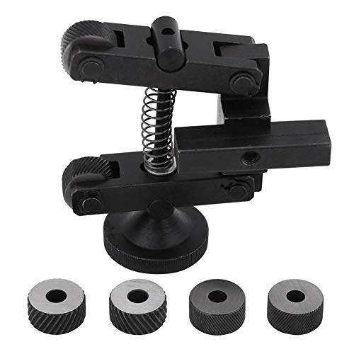 GOTOTOP Rändelwerkzeug, Doppelrad Rändelrad Werkzeugstahl Verstellbare Halter Linear Rändelwerkzeug Drehmaschine Linear Rändel Werkzeug Set mit 6 Rädern, 0,8 mm, 1,2 mm, 1,2 mm von GOTOTOP