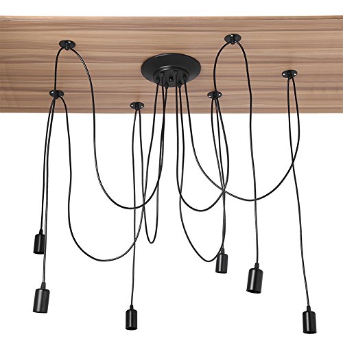 GOTOTOP Spinne DIY Decke Retro Spinnenlampe 6 Köpfe Industrie Deckenleuchte DIY Vintage Pendelleuchte Decken Deckenleuchte Esszimmer Schlafzimmer Hoteldekoration, E27 von GOTOTOP