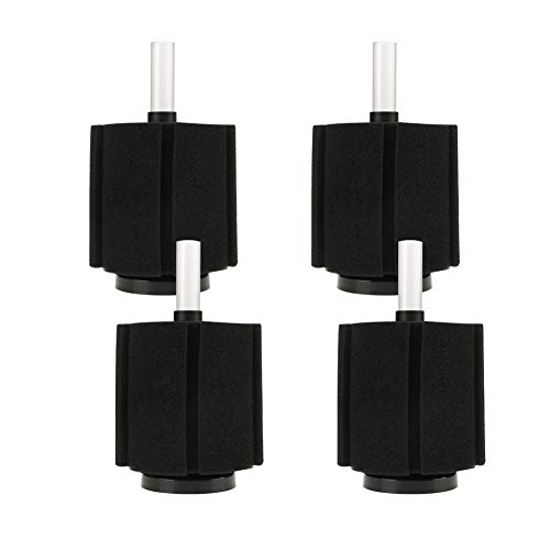 GOTOTOP Sponge Filter, 4PCS Aquarium Dedizierter Biochemischer Schwammfilter Reinigen Sie das Wasseraquarium mit Rückschlagventil Schwarz, 12 x 12 X 14.5cm von GOTOTOP