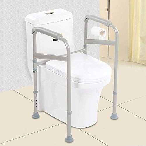 GOTOTOP Toilettengestell, Verstellbarer WC-Aufstehhilfe Toilettenstützgestell Mobile Sicherheitsgestelle für Toiletten, 52 * 40 * 65-86cm von GOTOTOP