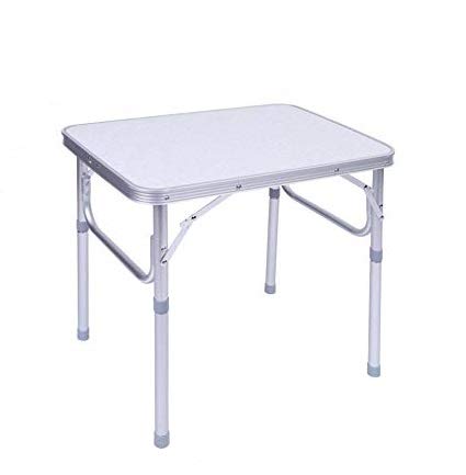 GOTOTOP Tragbarer Campingtisch Wohnmobiltisch, Campingplatz Picknick aus Aluminium faltbar, Garten Campingtisch Tisch, Höhe verstellbar, 60,2 x 45 cm von GOTOTOP