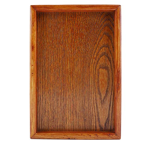 GOTOTOP rechteckiges hölzernes Teetablett Nesting Hölzerne Serviertabletts Schubladeneinstze rechteckiges Geschirr Serviertablett Lebensmittel Obst Servierteller zum Frühstück/Tee/Platten(22 * 15cm) von GOTOTOP