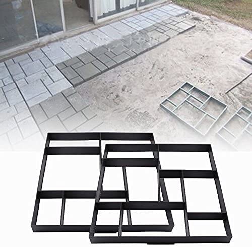 Gototop Pflaster-Gussformen, Pflasterform aus Kunststoff, Form Stein, asymmetrisch, Schablonen für Weg- und Terrassenfliesen, Garten, Wege, Terrasse 60X50X5cm von GOTOTOP