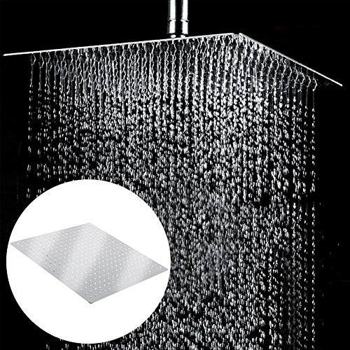 Moderne Duschkopf/Regendusche aus Edelstahl, feste Dusche, quadratisch, 20 Zoll, 50 x 50 cm von GOTOTOP