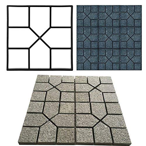 Pflaster Betonform PP Resin 8 Gitter DIY Beton Kopfsteinpflaster Pflasterform Schalungsform Gehwegplatten für Garten, Rasen, Pflastersteine 40x40cm von GOTOTOP