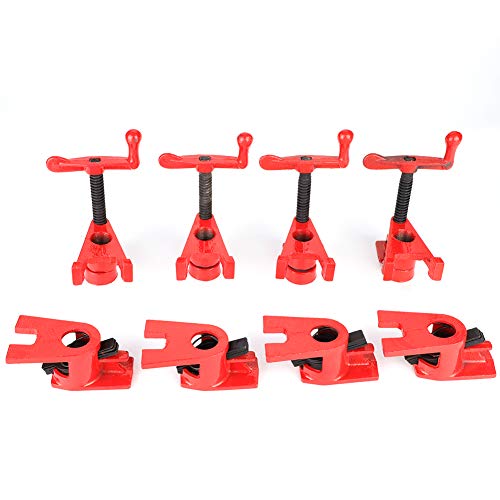 GOTOTOP Rohrschraubzwinge 3/4 Zoll 4 Satz Holzbearbeitung Klemme Rohr Schnellspanner Metallklammer Set Rohrzwingen Korpuszwinge DIY Handwerkzeug Kit von GOTOTOP