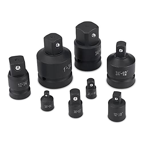 Stecknuss Adapter Satz 8-tlg Steckschlüssel-Konverter, Reduzieradapter, Adapter-Set, 1/4" auf 3/8", 3/8" auf 1/4", 3/8" auf 1/2", 1/2" auf 3/8", 1/2" auf 3/4", 3/4" auf 1/2", 3/4" auf 1", 1" auf 3/4" von GOTOTOP