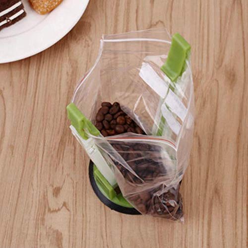 Verstellbarer Rack-Clip Food Baggy Rack Bag Opener Holder Rutschfester Reißverschluss-Aufbewahrungsbeutel-Halter Bag Clip Durable Racks Kitchen Gadget (Grün) von GOTOTOP