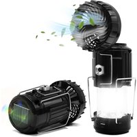 Gotrays - 1 Pack Camping-Ventilator mit Licht led Camping Lampe Laterne USB/Solar/Akku Outdoor Camping Zubehör Gadgets von GOTRAYS