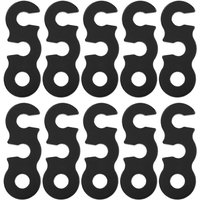 Gotrays - 10 Stück Seilspanner aus Aluminiumlegierung, Kordelversteller, einfache Bedienung, stabile Fixierung, Campingzubehör für Wanderzelt, schwarz von GOTRAYS