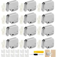 Gotrays - 12 Stück Federdruckknöpfe, Edelstahl, Mini-Riegel, Möbeldruckknöpfe mit Schrauben und Nägeln, geeignet für Schränke, Kleiderschränke und von GOTRAYS