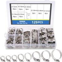 6-12mm-27-51mm Edelstahl verstellbare Schlauchschellen Gasschlauch Hoop 129-teiliges Box-Set von GOTRAYS