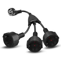Dreifachstecker für Steckdose, Verlängerungskabel mit 3 Schukosteckdosen 16A/ 250V/ Max.3500W. 3 in 1 Steckdosenadapter 3-Fach Verteilung IP44 von GOTRAYS