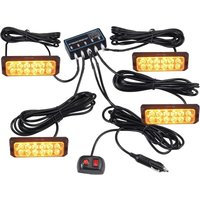 Gotrays - 12 LED-Auto-Blitzlicht, Warnblinklichter, Notfallblinklichter, 8 Modi, IP68 wasserdicht, mit Universal-Steuerbox für 12 v 24 v Auto, lkw, von GOTRAYS