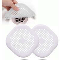 Gotrays - 2 Stück Silikon-Abflussabdeckung, Küchenspülsieb mit Saugnapf, Badewannen-Abflussabdeckungssieb, Küchen- und Badezimmerspülsieb (weiß) von GOTRAYS