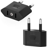 Gotrays - 2 Stück USA-Steckeradapter, US-auf-Frankreich-Adapter, US-auf-EU-Reisestecker, US-EU-Adapter, USA-Steckeradapter, EU-Steckeradapter Schwarz von GOTRAYS