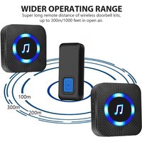 Gotrays - Drahtlose Türklingel, 400 m Türklingel IP55 wasserdichtes elektronisches Klingelsignal, Klingelset mit Plug-in-Empfängern für Zuhause (1 von GOTRAYS