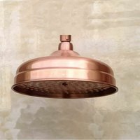 Gotrays - Kupferduschkopf, Durchmesser 20 cm (8 Zoll), Hochdruck-Festduschkopf mit verstellbarem Winkel, Duschkopf, Regenduschkopf – Gold von GOTRAYS