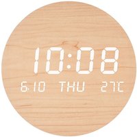 Gotrays - LED-Wanduhr, kreative Uhr, stumme nordische Mode-Wanduhr S201-1PCS-Massivholzfarbe (Stromspeichertyp Aufladen) von GOTRAYS