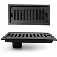 Gotrays - Rechteckiger Bodenablauf mit Geruchsverschluss, Duschablauf 20 × 10 cm mit Rückflussverhinderer, schwarzer senkrechter Bodenablauf mit Gotrays - Rechteckiger Bodenablauf mit Geruchsverschluss, Duschablauf 20 × 10 cm mit Rückflussverhinderer, schwarzer senkrechter Bodenablauf mit von GOTRAYS