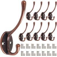 Gotrays - Set mit 10 Vintage-Wandhaken für Badezimmer, Küche, Wohnzimmer und Flur, Bronze von GOTRAYS