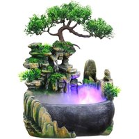 Zimmerbrunnen mit LED-Beleuchtung, Tisch-Wasserfallbrunnen mit Nebel, Gardin Aquarium Resin Desktop-Brunnen, Zen Light Zimmerbrunnen mit Pflanzen Zimmerbrunnen mit LED-Beleuchtung, Tisch-Wasserfallbrunnen mit Nebel, Gardin Aquarium Resin Desktop-Brunnen, Zen Light Zimmerbrunnen mit Pflanzen von GOTRAYS