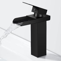 Gotrays - Moderner schwarzer Wasserfall-Badezimmer-Mischhahn, Wasserfall-Waschtisch-Mischhahn, Waschtisch-Mischhahn, Messing-Badezimmer-Mischhahn, Gotrays - Moderner schwarzer Wasserfall-Badezimmer-Mischhahn, Wasserfall-Waschtisch-Mischhahn, Waschtisch-Mischhahn, Messing-Badezimmer-Mischhahn, von GOTRAYS