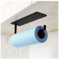 Gotrays - Selbstklebender Handtuchhalter – haftet an der Wand oder unter Schrank/Waschbecken/Kühlschrank – für Badezimmer und Küche (schwarz) von GOTRAYS