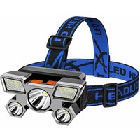 Wiederaufladbare Stirnlampe, 7 LED-Taschenlampenlaterne, wiederaufladbare USB-Stirnlampe, superhell, 4 Betriebsmodi, wasserdichte Stirnlampe, von GOTRAYS