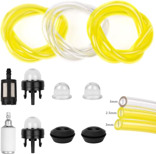 GOTRUST 11pcs Universal Benzinfilter Kit, Kraftstoffschlauch 2.5mm 3mm, Benzinfilter, Primer Bulb, Benzinschlauch Dichtung für Rasenmäher Motorsense Mower Strimmer GOTRUST 11pcs Universal Benzinfilter Kit, Kraftstoffschlauch 2.5mm 3mm, Benzinfilter, Primer Bulb, Benzinschlauch Dichtung für Rasenmäher Motorsense Mower Strimmer von GOTRUST