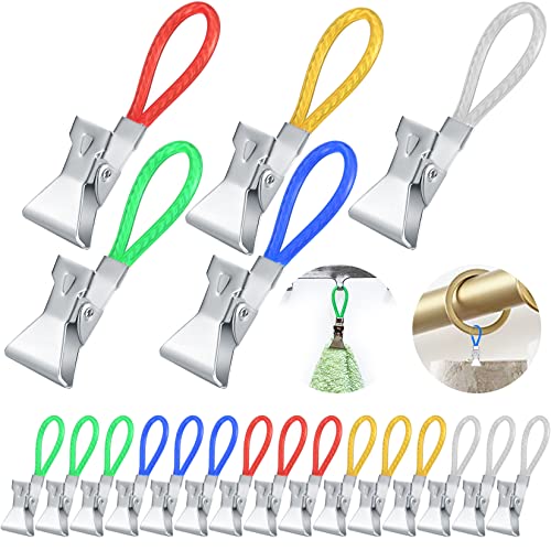 GOTRUST 20Pcs Geschirrtuch Aufhänger Clips, Bunte Metall Handtuchclips, Handtuch Clips zum Aufhängen, Multifunktions Farbiger Geschirrtücher Clips für Handtüchern Topflappen Bad Kücher Balkon von GOTRUST