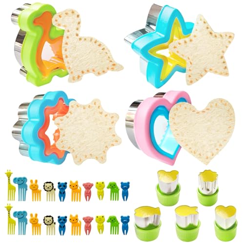 GOTRUST 30PCS Sandwich Ausstecher Set, Ausstechformen Brot und Gemüse, Edelstahl Sandwich Schneider, Brotausstecher Bento Brotausstechformen für Kinder von GOTRUST
