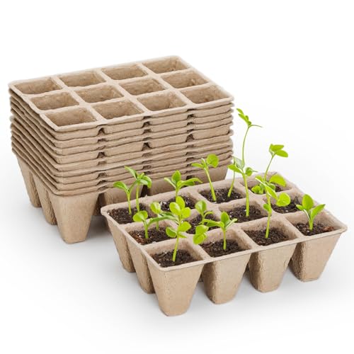 GOTVUGE 10 Packungen Keimlings-Startschalen 120 Zellen, torffreie biologisch abbaubare Keimtrays Pflanzstarter-Töpfe für Sämlinge GOTVUGE 10 Packungen Keimlings-Startschalen 120 Zellen, torffreie biologisch abbaubare Keimtrays Pflanzstarter-Töpfe für Sämlinge von GOTVUGE