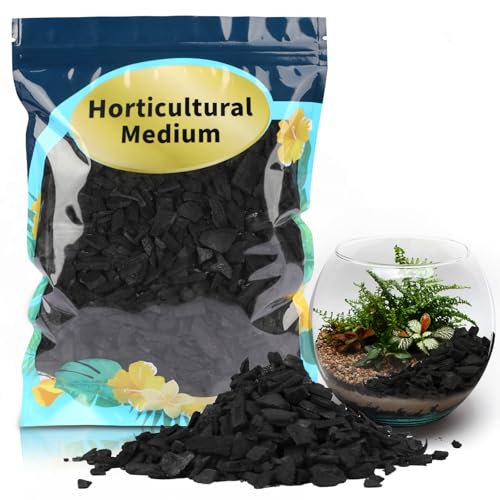 GOTVUGE Gartenkohle für Pflanzen, aktiviertes Hartholzkohle als Bodenverbesserungsmittel für Bonsaierde, Sukkulentenerde, Terrariumbedarf, Blumenerden für Zimmerpflanzen (1L) von GOTVUGE