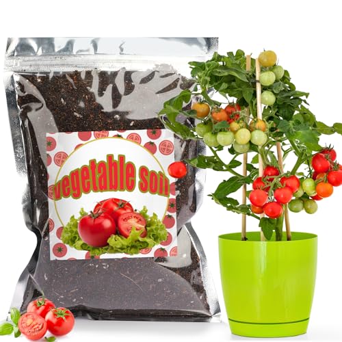 Bio-Gemüseerde-Mischung 4L, Zimmerpflanzen-Blumenerde für alle getopften Gemüsepflanzen wie Tomaten, Salat, Paprika, Gesunde Zimmerpflanzen drinnen züchten von GOTVUGE
